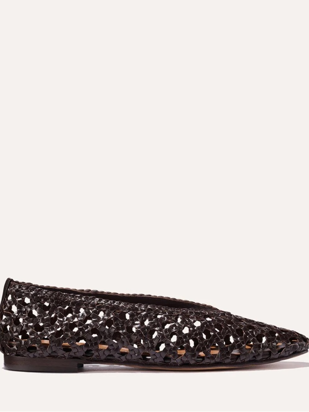 Margaux The Woven Paz Leather Ballet Flat in Espresso -10W - Picture 4 of 7